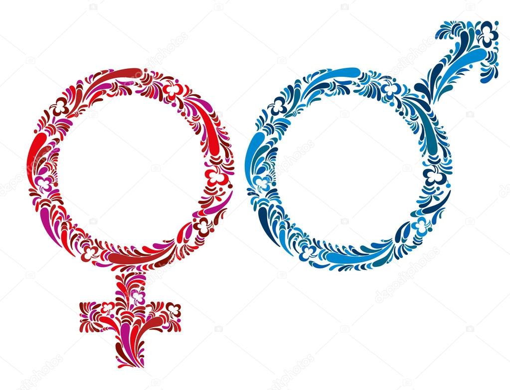 Female and male symbols.