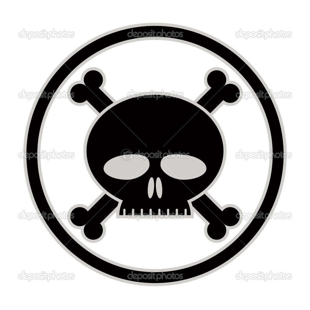 Skull and bones vector icon.