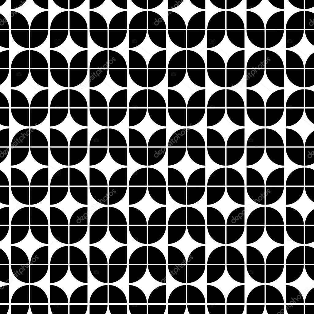 Abstract monochrome tiles seamless pattern.