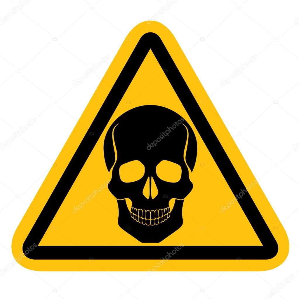 Warning sign with skull.