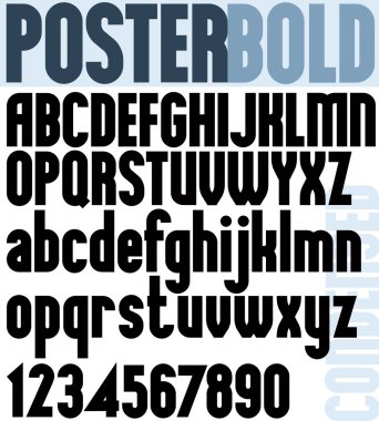 Poster kalın klasik tarzı yazı.