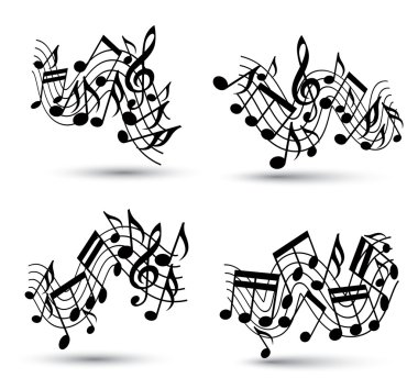 müzik notaları personel seti.