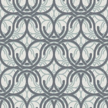 Vintage circles and waves seamless pattern. clipart
