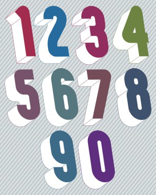 yuvarlak şekiller ile yapılmış 3d sayılar kümesi.