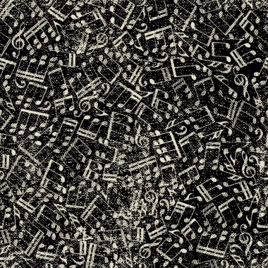 eski müzik notlar ve grunge doku seamless modeli.