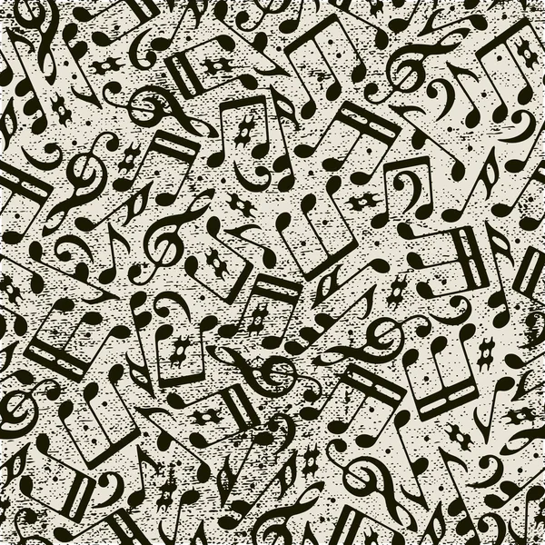 Fondo de música sin costuras con notas . — Vector de stock