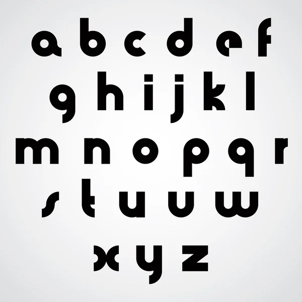 Alfabeto vettoriale, caratteri semplificati in stile moderno . — Vettoriale Stock