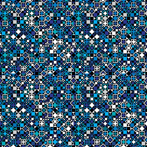 Seamless geometric pattern with blue elements. — Stock Vector