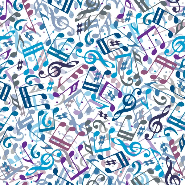 Notes de musique colorées motif sans couture . — Image vectorielle