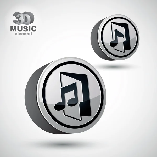 Music folder icon isolated, 3d vector design element. — Stock Vector