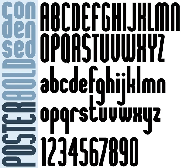 Αφίσα ψηλό κλασικό στυλ γραμματοσειράς με στρογγυλεμένες γωνίες. — Διανυσματικό Αρχείο