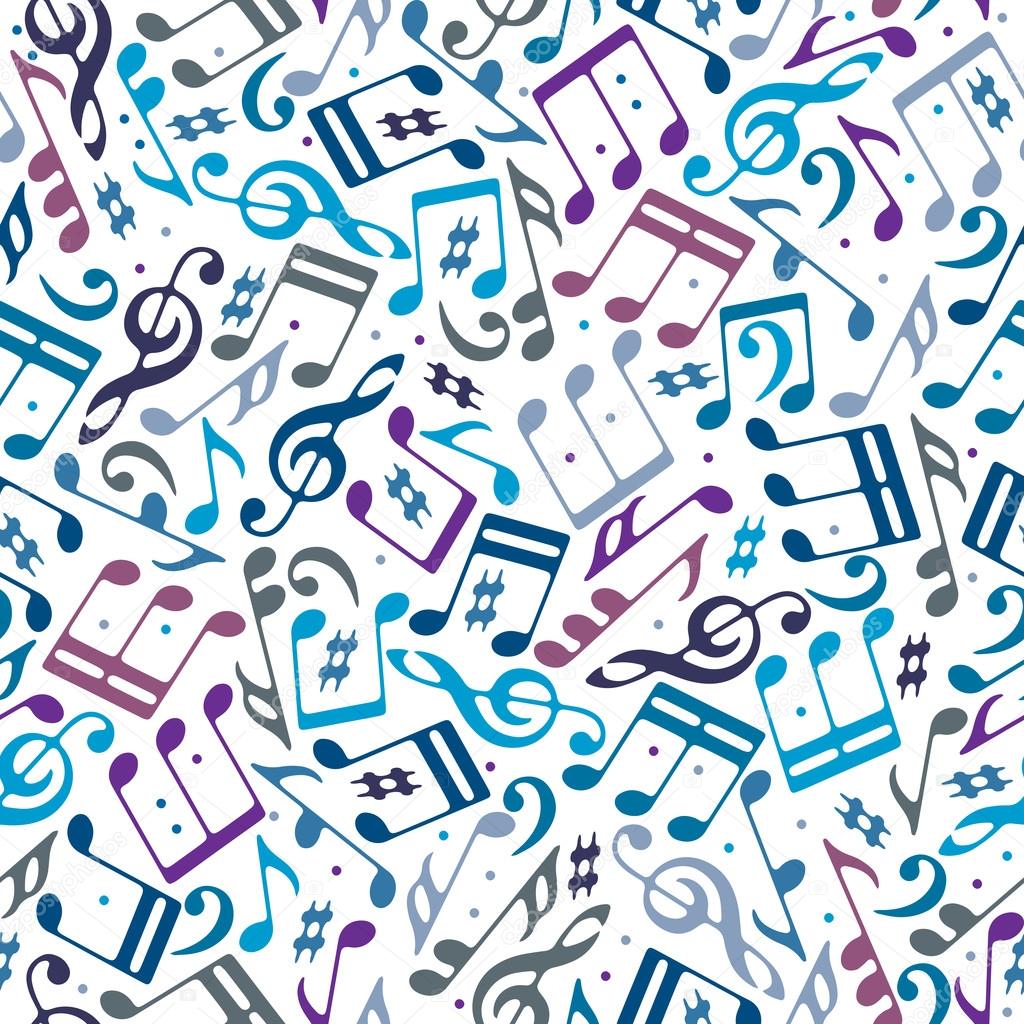Musical notes seamless pattern.