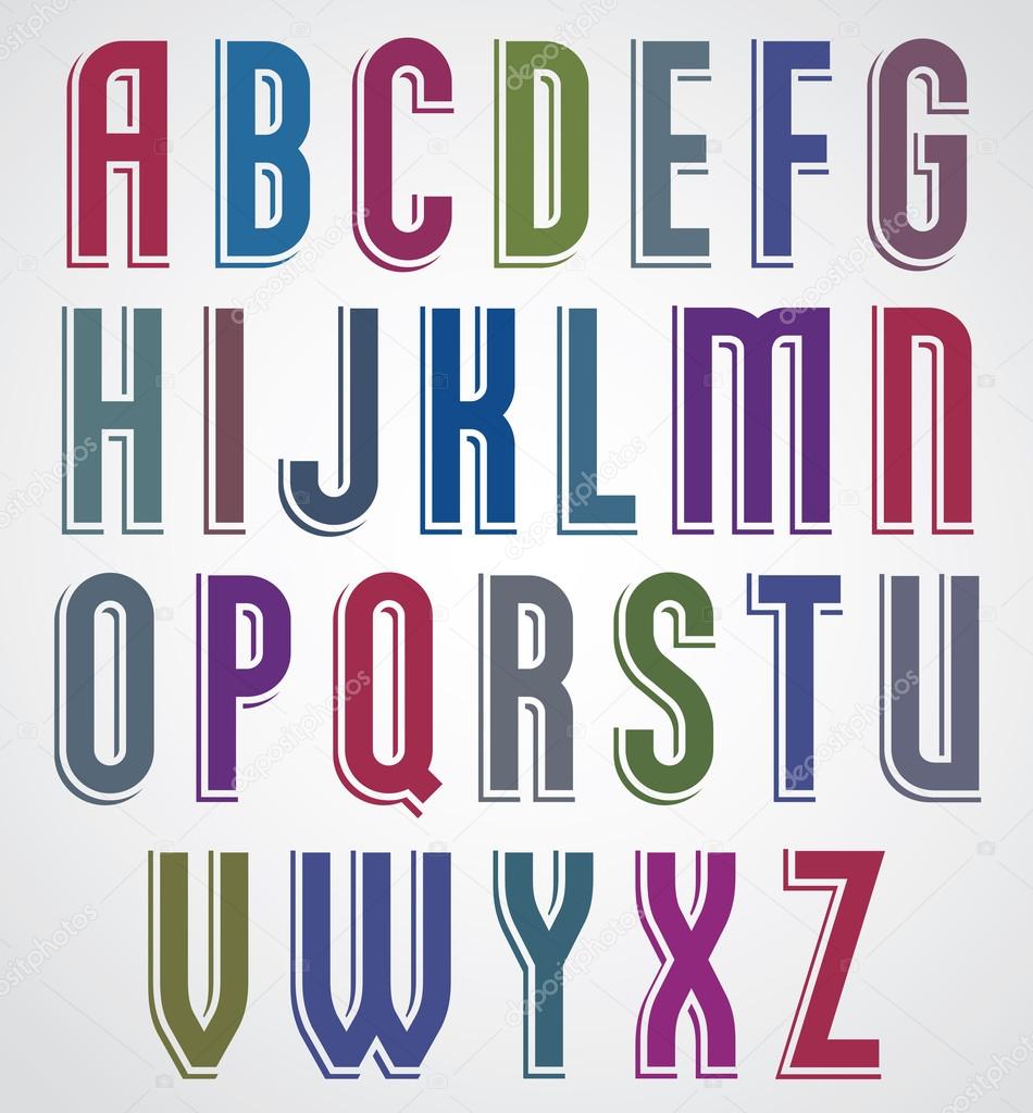 Retro font, condensed letters typeface, uppercase set.
