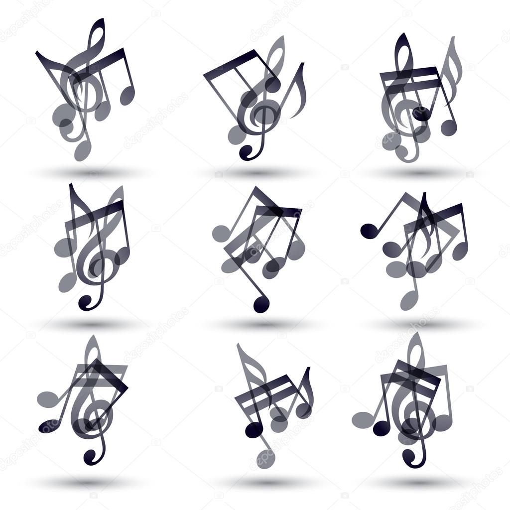 Set of musical notes icons.