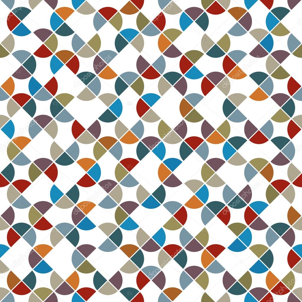 Abstract colorful circle shape tiles seamless pattern.