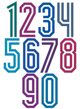 Çift çizgi geometrik numaraları.