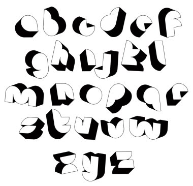 fütüristik siyah ve beyaz 3d yazı.