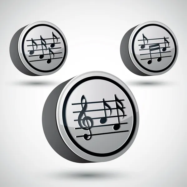 Hojas de música con g clave y notas iconos vectoriales conjunto aislado . — Vector de stock