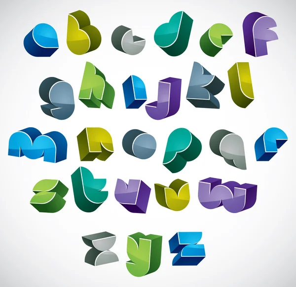 3d letras coloridas alfabeto futurista . — Vetor de Stock