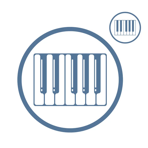 Piano teclado vector icono aislado . — Vector de stock