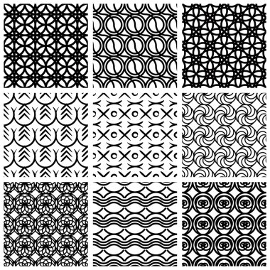 kesintisiz geometrik desenleri kümesi.