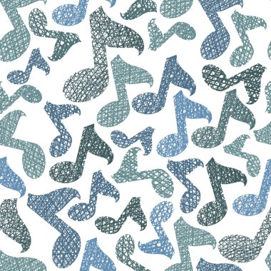 müzik Tema seamless modeli, müzik notaları yinelenen bac vektör.