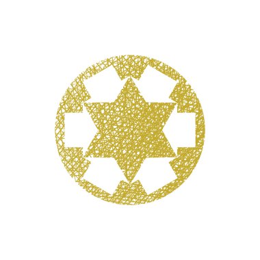 Altı köşeli yıldız, okları ile oluşturulmuş vektör simge el ile çizmek