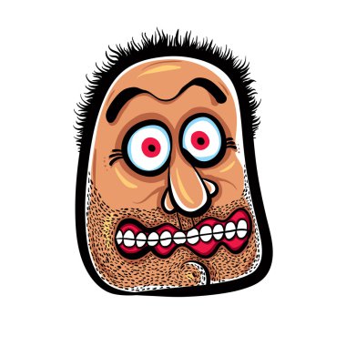 şok karikatür face anız, vektör çizim ile.