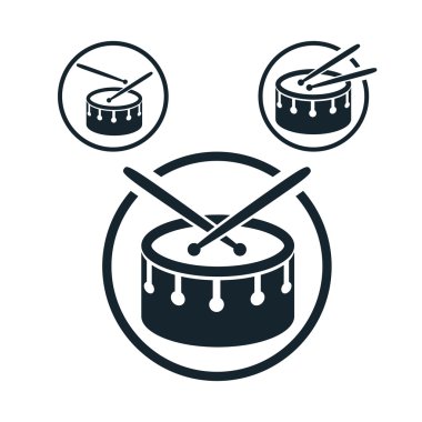 Snare drum icon, single color vector music theme symbol for your clipart