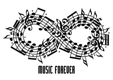 sonsuza kadar müzik konsepti.