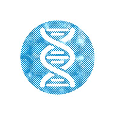 DNA vektör simge piksel ile yarı tonlu noktalar doku Yazdır.