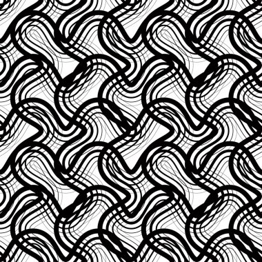 siyah ve beyaz çizgili geometrik seamless modeli, vektör backg