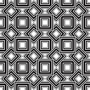 kesintisiz geometrik desen, siyah-beyaz basit vektör backgr