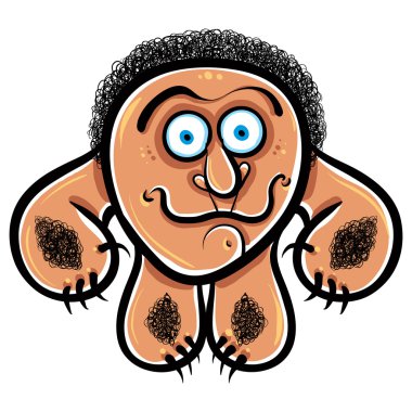 komik karikatür canavar, vektör çizim.