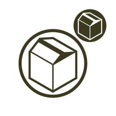 ambalaj kutusu vektör sade tek renkli simge üzerinde beyaz izole 