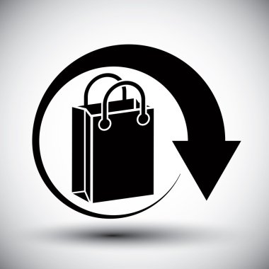 Shopping bag delivery vector simple single color icon. clipart