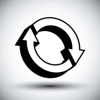 Okları tazele döngü vektörü basit tek renk simgesi.