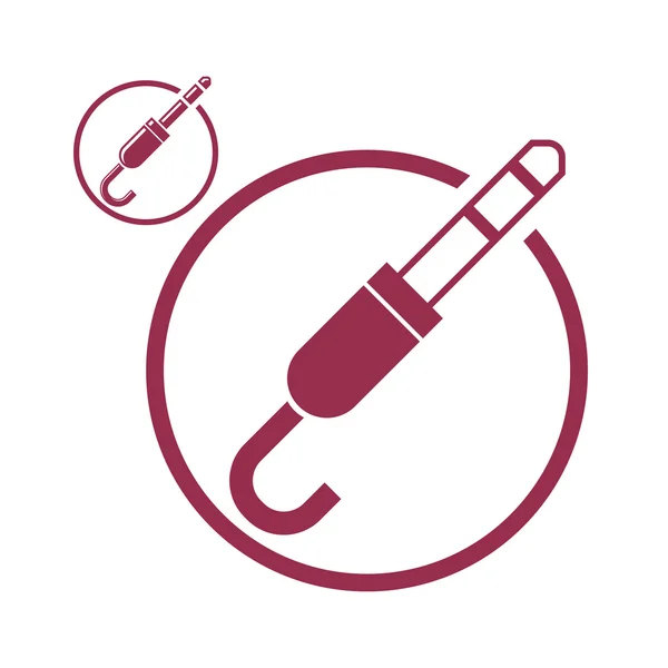 잭 오디오 입력된 아이콘, 2 버전 설정. — Stok Vektör