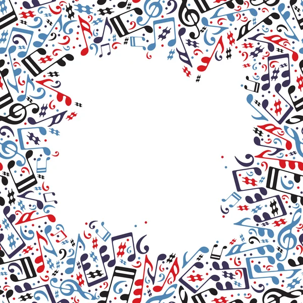 Cadre musical composé de notes . — Image vectorielle
