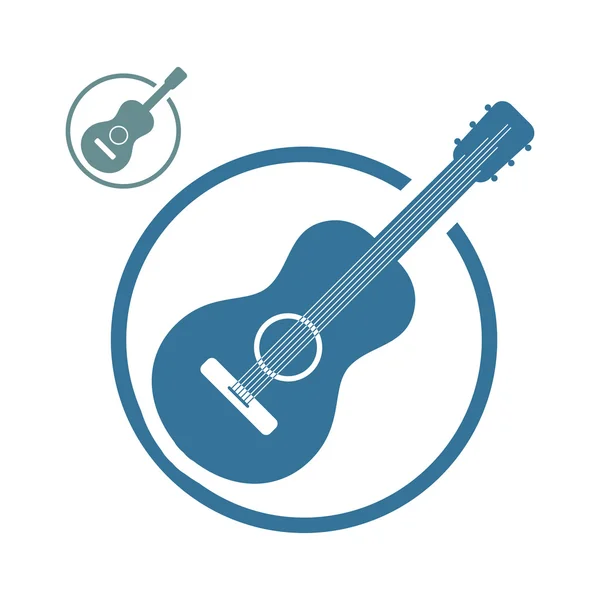 Acoustic guitar music icons isolated. — Stock Vector
