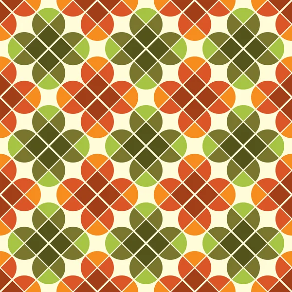 Patrón geométrico azulejos de mosaico sin costura con flores estilizadas . — Vector de stock