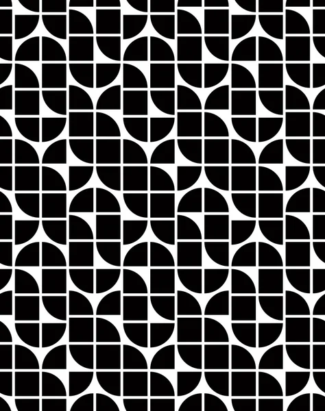 Vintage tiles seamless background, monochrome vector pattern. — Stock Vector