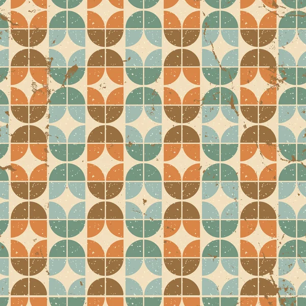 Old tiles seamless background, vector retro style pattern. — Stock Vector