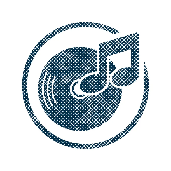 Vinyl pictogram met halftone puntjes afdrukken textuur. — Stockvector