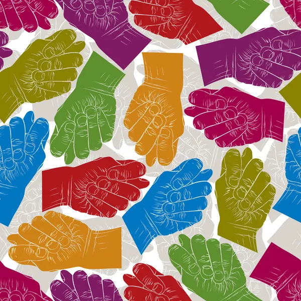 Fig fico handen naadloze patroon, vector achtergrond voor wallpaper — Stockvector