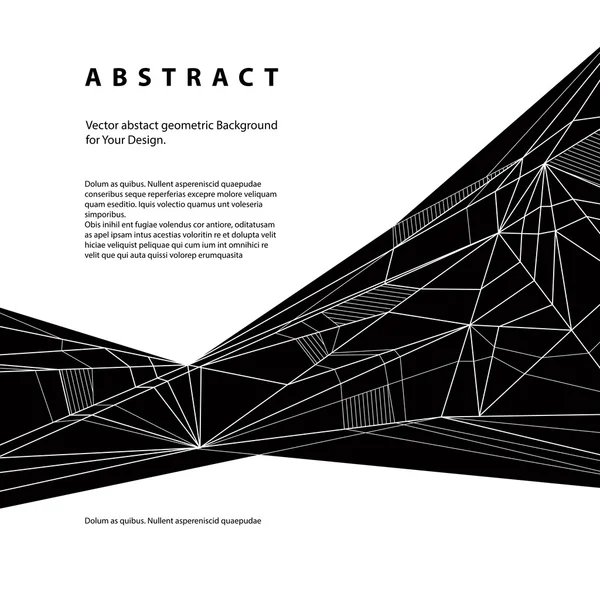 矢量抽象几何背景、 技术风格的黑和 whi — 图库矢量图片