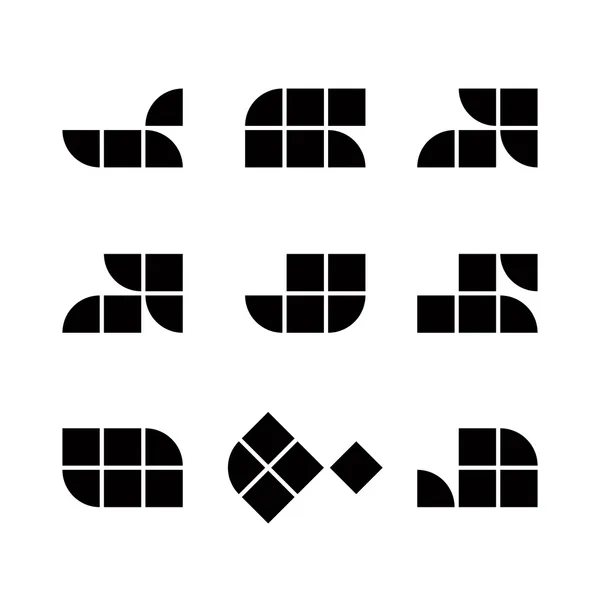 Ensemble d'icônes simplistes géométriques abstraites, symboles abstraits vectoriels — Image vectorielle