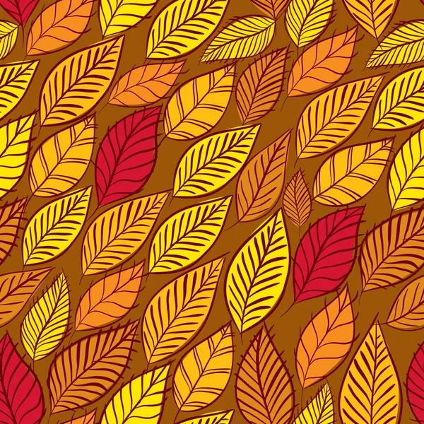 Floral vector seamless pattern, autumn leaves seamless backgroun — Stock Vector