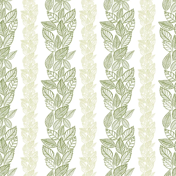 Seamless leaves pattern, floral wallpaper, hand drawn, vector. — Stock Vector