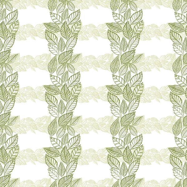 Seamless leaves pattern, floral wallpaper, hand drawn, vector. — Stock Vector